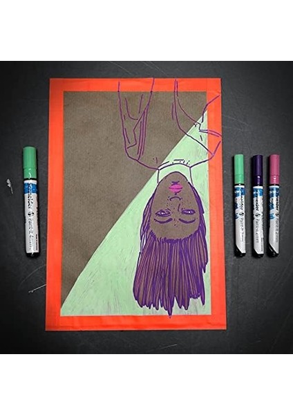 Akrilik (Set 3, 2 mm Yuvarlak Uçlu, Ahşap, Tuval, Taş Vb. Için Yüksek Kapatıcı Akrilik ) 6 Adet, Sınıflandırılmış, 2 mm Çizgi Genişliği modelleri