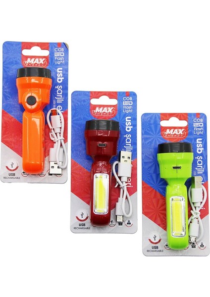 2ın1 Mini El Feneri USB Şarjlı= 400 Mah Cob Led: 350 Lümen - Side Led: 700 Lümen (4172)
