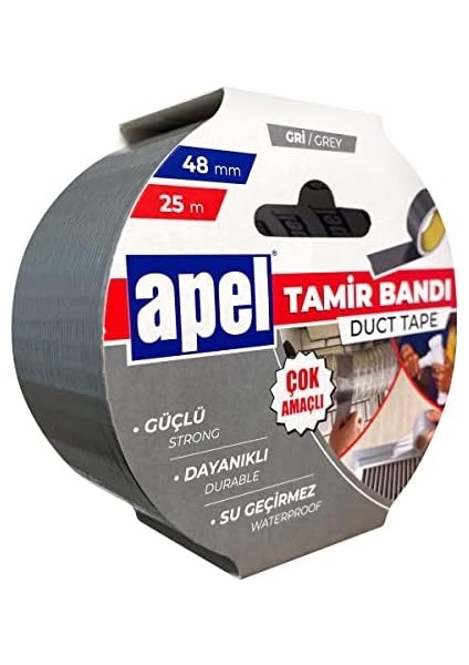 Tamir Bandı (Duct Tape) Askılı Karton 48 mm x 25 M Gri fiyatları