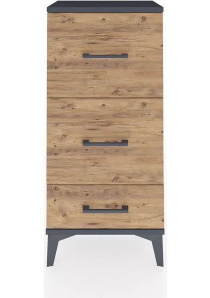Arges Komodin 3 Çekmeceli 44X30X96 Antrasit-Çam