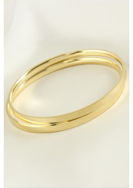 2 Adet Ajda Lüks Çelik Bilezik 65*4 mm