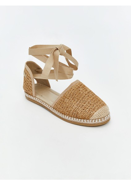Yeni Sezon Bilekten Bağlamalı Kadın Hasır Sandalet