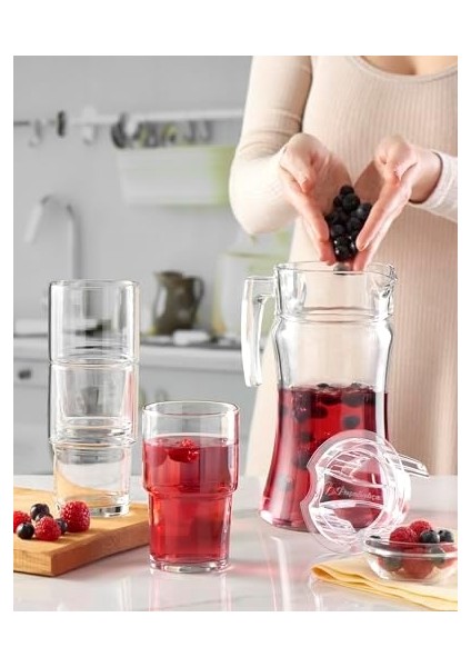 Azur Şeffaf Akrilik Kapaklı Sürahi - Tekli - 1400CC modelleri