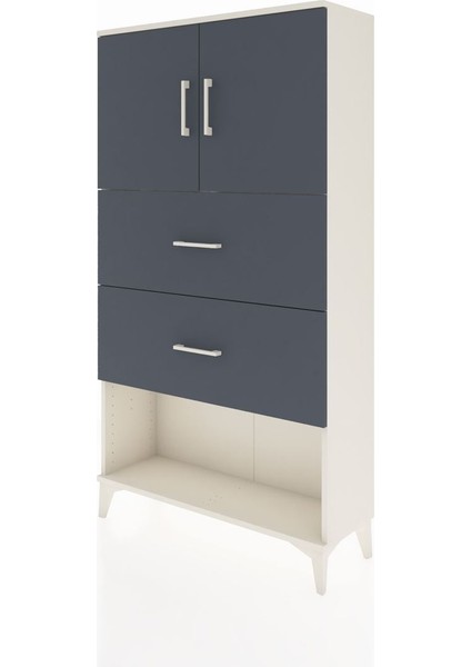 Arges Dolap 2 Raflı 2 Çekmeceli 2 Kapaklı 88X30X163 Çam-Çam fiyatları