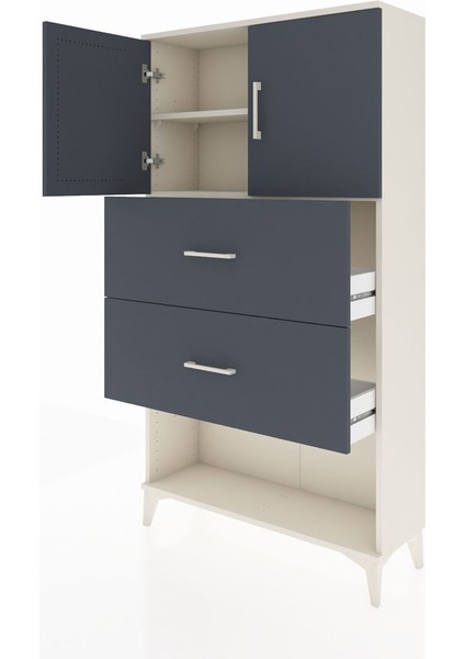 Arges Dolap 2 Raflı 2 Çekmeceli 2 Kapaklı 88X30X163 Çam-Çam modelleri