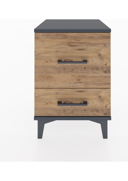 Hyperion Komodin 2 Çekmeceli 44X44X64 Antrasit-Çam