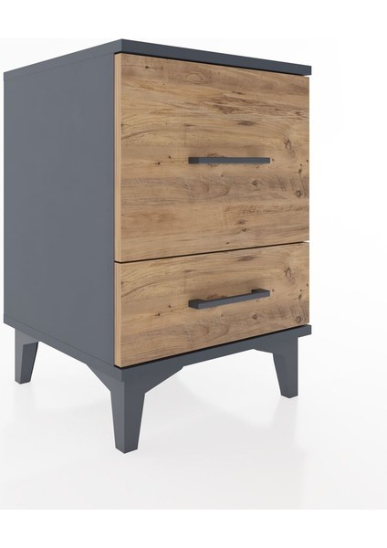 Hyperion Komodin 2 Çekmeceli 44X44X64 Antrasit-Çam fiyatları