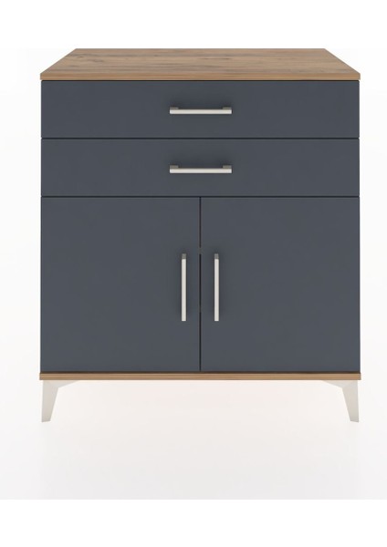 Hyperion Şifonyer 2 Raflı 2 Çekmeceli 2 Kapaklı 88X44X96 Çam-Antrasit