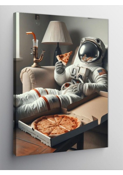Kanvas Tablo Astronot Pizza 50 x 70 CNVSDKEY-126213-50-70