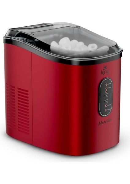 KBM8005 Marvilla Buz Yapma Makinesi | Paslanmaz Çelik Ev Tipi Buz Makinesi