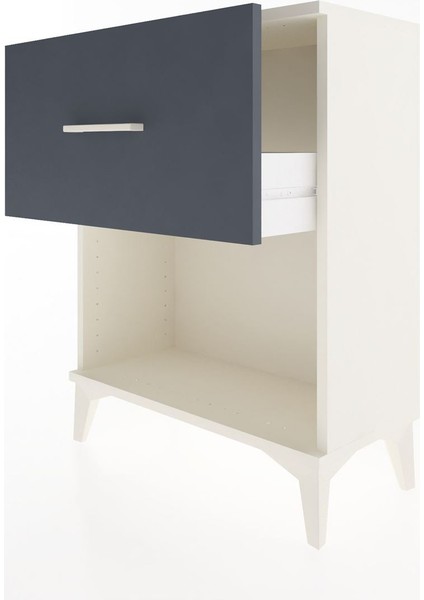 Arges Komodin Tek Çekmeceli 60X30X80 Aytaşı-Antrasit fırsatları