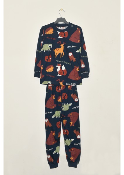 Kız Erkek Çocuk Desenli Pamuklu Rahat Pijama Takımı - 1040 modelleri