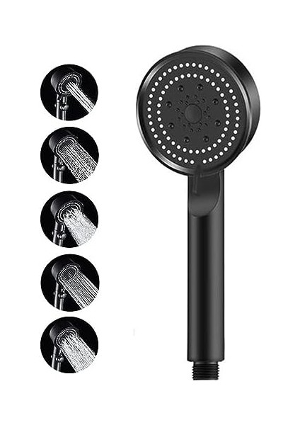 Turbo Pervaneli 5 Fonksiyonlu Duş Başlığı Duş Hortumu 150 cm ve Mafsal Set modelleri