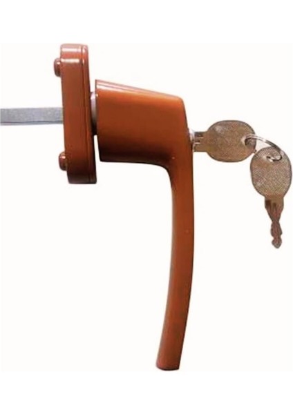 Anahtarlı Kilitlenebilir Alüminyum Pvc Pimapen Kolu (Açık Kahve-Altınmeşe)