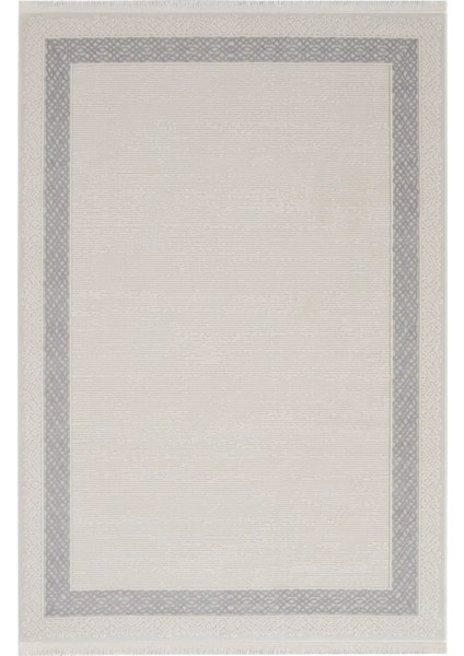 Mora Çerçeveli Krem Akrilik Makine Halısı