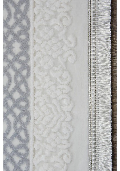 Mora Çerçeveli Krem Akrilik Makine Halısı modelleri