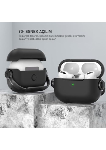 Labs 4 Uyumlu Djpods Sert Malzemeli Dayanıklı Kilitli Kapak Askı Aparatlı Kılıf (Siyah - Siyah) modelleri