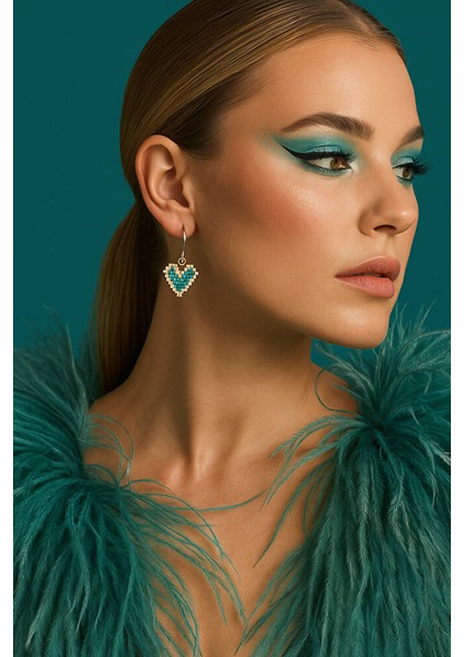 Miyuki Delica Kalp Boncuklu Küpe modelleri