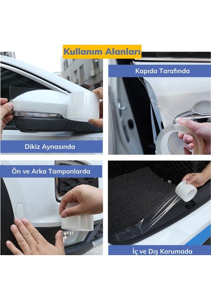 Şeffaf Su Geçirmeyen Dayanıklı Kolay Yapışan Çizilmeye Dayanıklı Oto Darbe Koruyucu Bant (4172) indirimleri