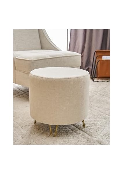 Asmara Dekoratif Puf, Metal Ayaklı, Krem Renk, Modern Tasarım fiyatları