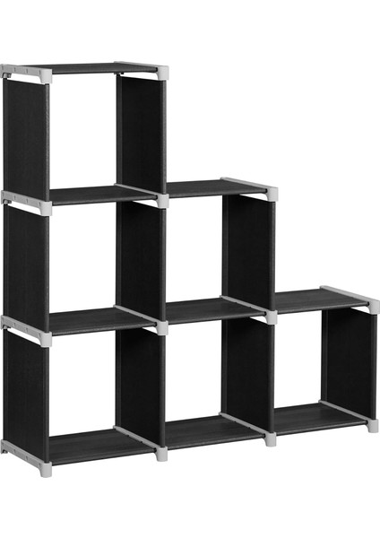 6&apos;lı Küp Kitaplık, Dıy, Oturma Odası Için Organizatör, Siyah LSN63H