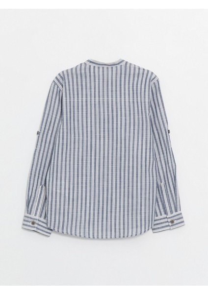 Yeni Sezon Hakim Yaka Çizgili Uzun Kollu Erkek Çocuk Gömlek modelleri