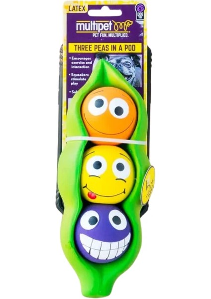 Peas In A Pod Latex Gülen Surat Bezelye Diş Kaşıyıcı Köpek Çiğneme Oyuncağı - Oyuna Hazır 3 Adet Bezelye Top! fiyatları