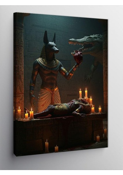 Kanvas Tablo Antik Mısır Tanrısı Anubis, 50 x 70 CNVSDKEY140274