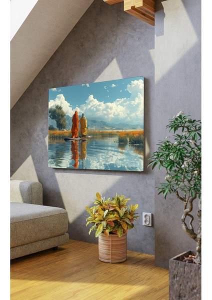 Kanvas Tablo Suyun Üzerinde Meditasyon Dekoratif Kanvas Tablo 40 x 60
