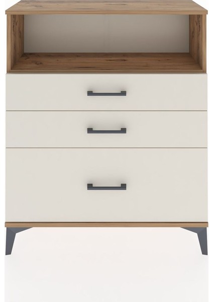 Arges Şifonyer Tek Raflı 3 Çekmeceli 88X30X106 Çam-Aytaşı
