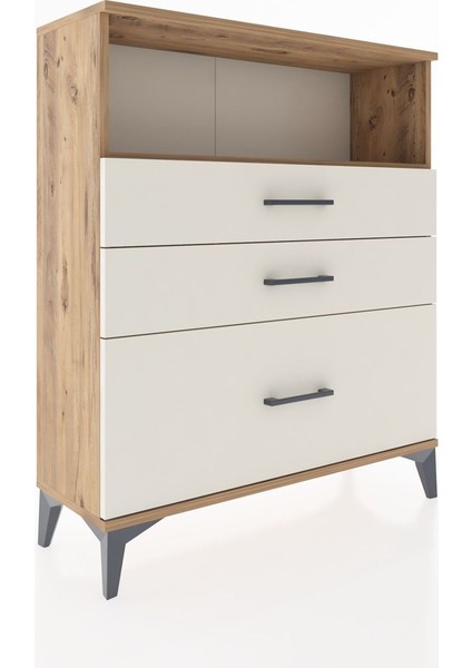 Arges Şifonyer Tek Raflı 3 Çekmeceli 88X30X106 Çam-Aytaşı fiyatları