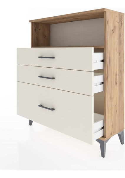 Arges Şifonyer Tek Raflı 3 Çekmeceli 88X30X106 Çam-Aytaşı fırsatları
