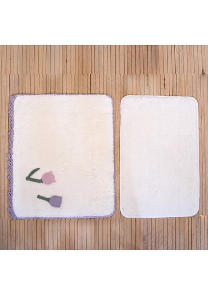 Örme Aplike 3'lü Banyo Paspası Seti, Şık ve Konforlu Kullanım Sağlar. modelleri