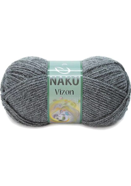 1 Adet Vizon Premium Akrilik El Örgü Ipi Yünü Renk NO:193 Loş Gri