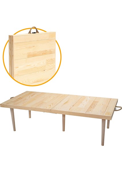 Katlanır Kamp, Piknik ve Bahçe Masası 50X100 cm - Ham Renk