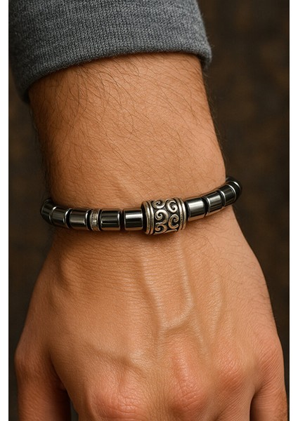 Doğal Taş Gorunumlu Erkek Bileklik modelleri