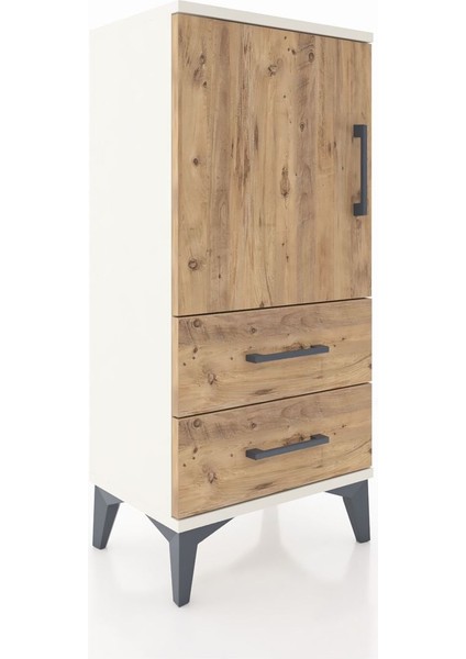 Arges Komodin 2 Raflı 2 Çekmeceli Tek Kapaklı 44X30X96 Aytaşı-Çam fiyatları