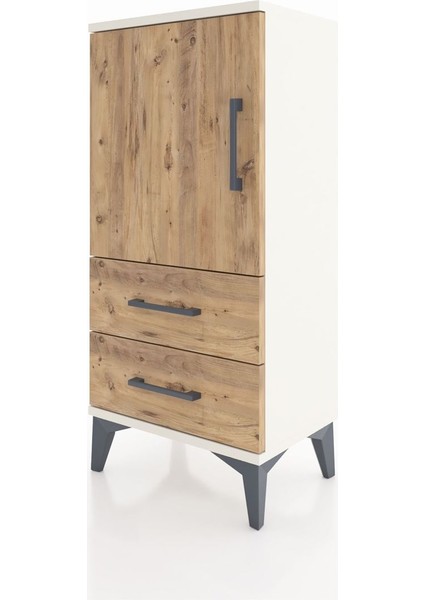 Arges Komodin 2 Raflı 2 Çekmeceli Tek Kapaklı 44X30X96 Aytaşı-Çam modelleri