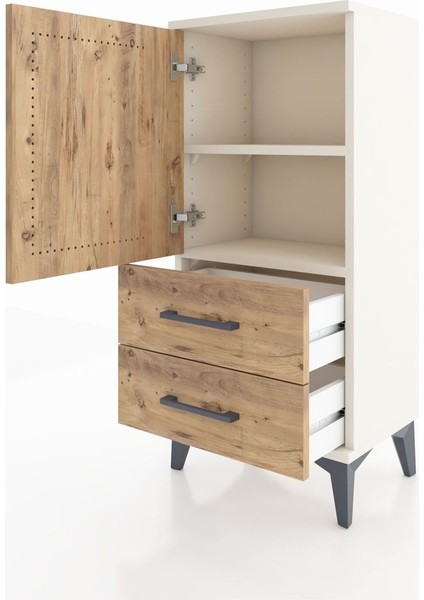 Arges Komodin 2 Raflı 2 Çekmeceli Tek Kapaklı 44X30X96 Aytaşı-Çam fırsatları