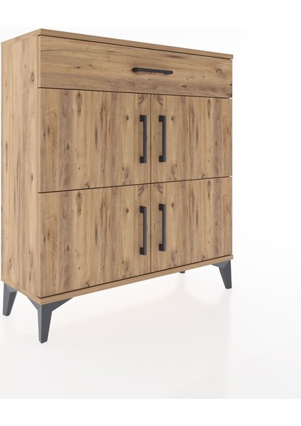 Arges Şifonyer 3 Raflı Tek Çekmeceli 4 Kapaklı 88X30X96 Çam-Çam fiyatları