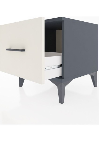 Hyperion Komodin Tek Çekmeceli 44X44X48 Antrasit-Aytaşı fırsatları