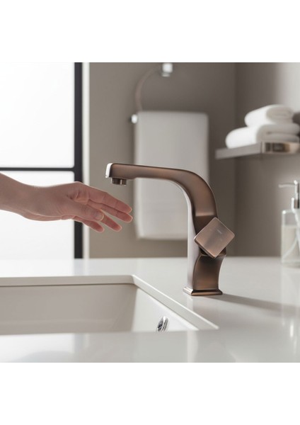 Bronz Lavabo Bataryası Estetik Tasarım, Uzun Ömürlü Zarif Dayanıklı Paslanmaz Metal Banyo Musluğu modelleri