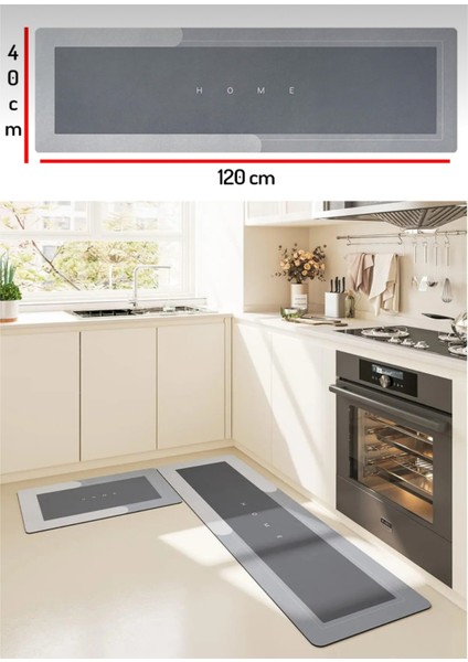 Büyük Emici Sihirli Banyo Paspası Kaymaz Taban 40X120 Gri modelleri