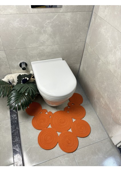 Turuncu Çift Taraflı Jüt Hasır Banyo ve Klozet Önü Paspası indirimleri