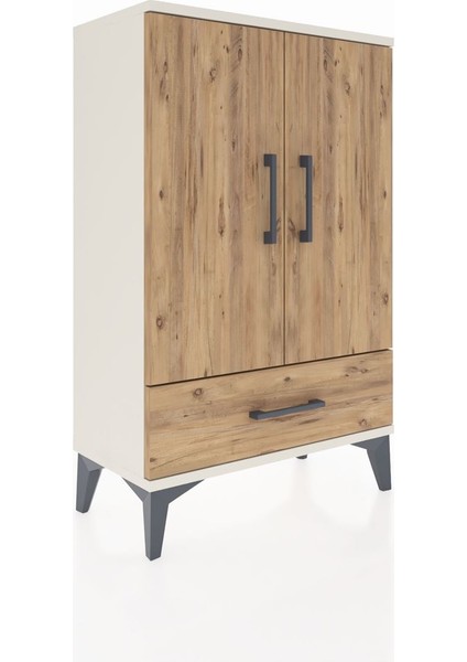 Arges Komodin 2 Raflı Tek Çekmeceli 2 Kapaklı 60X30X96 Aytaşı-Çam fiyatları