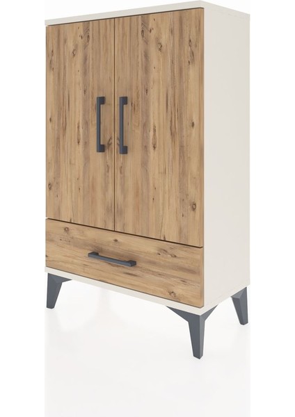 Arges Komodin 2 Raflı Tek Çekmeceli 2 Kapaklı 60X30X96 Aytaşı-Çam modelleri