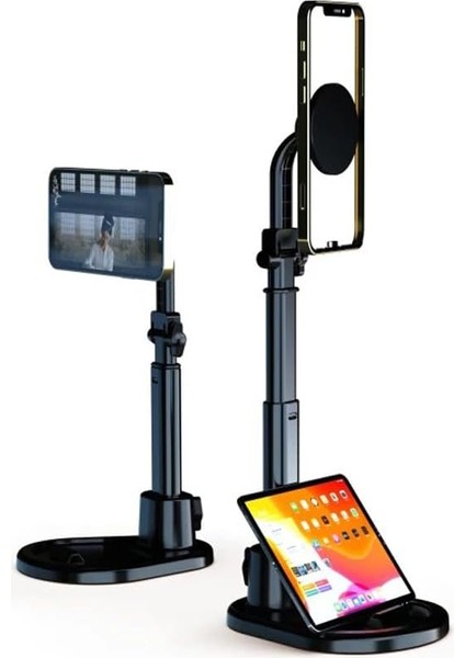 ile Uyumlu Açısı Ayarlanabilir Model A Sınıfı Malzeme Döner Akıllı Telefon Masaüstü Yayıncı Kick Youtuber Cep Telefon Tutucu T13-2
