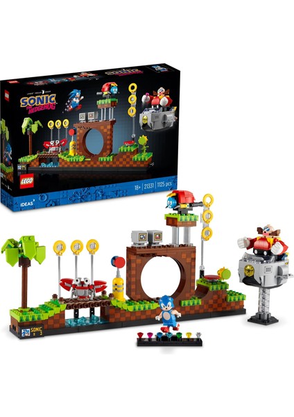 The Hedgehog Yeşil Tepe Bölgesi 21331 - Yetişkinler Için Nostaljik Yapım Seti (1125 Parça)