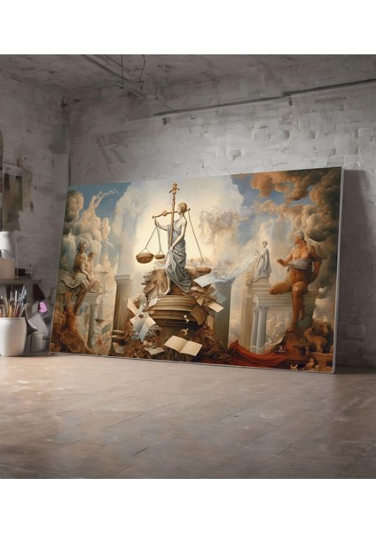 Kanvas Tablo Adaletin Alegorisi Heykel Dekoratif Kanvas Tablo 80 x 120