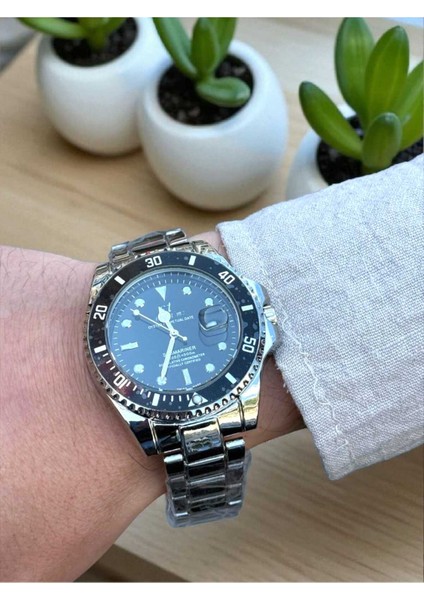 Takvimli Erkek Kol Saati | Metal Erkek Kol Saati | Dönen Bezel - Erkek Kol Saati